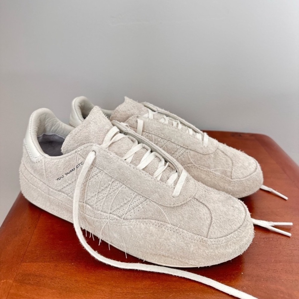 Adidas Y-3 Yohji Yamamoto Gazelle Off White Hairy Suede Sneakers HQ6510 US 6.5